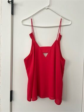 Express Bright Red V-Neck Spaghetti Strap Camisole